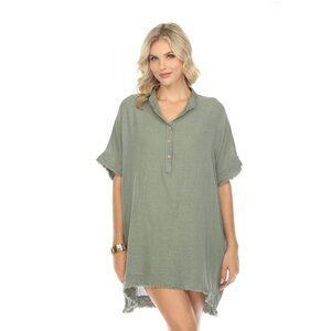 Olive Fringe detailed tunic / dress